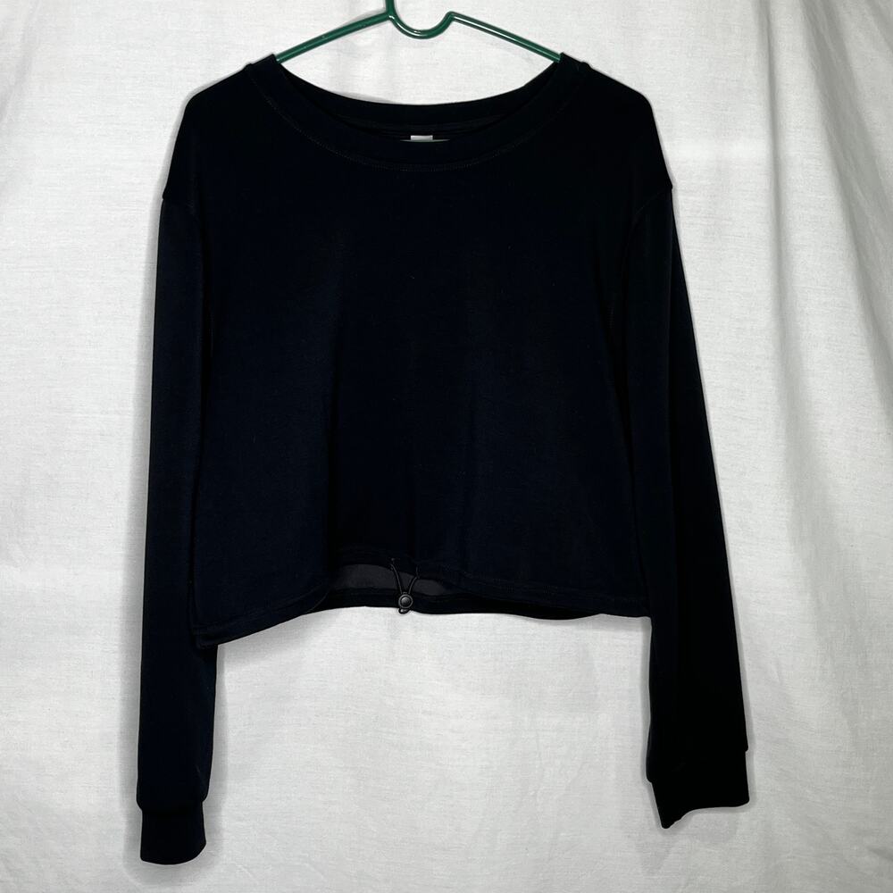 90 Degree by Reflex Women's Black Cropped Scuba Knit Sweatshirt XL
